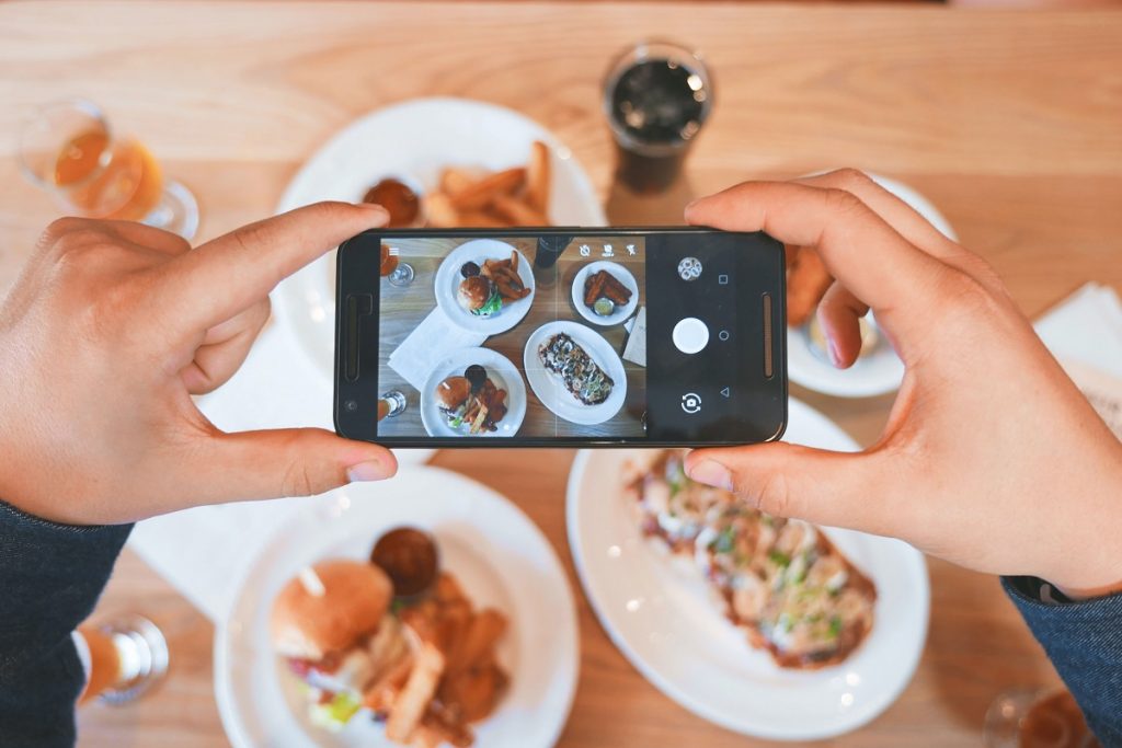 taking photo of a food
